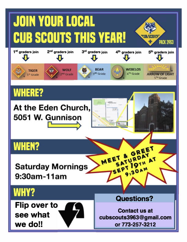 Pack 3963 Cub Scout Welcome Flyer